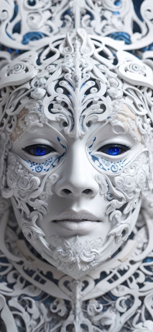 Ornate Mask with Blue Eyes - Related Anime Wallpapers wallpaper