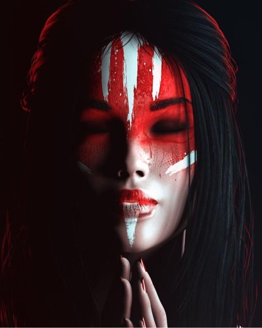 Painted Warrior Woman - Related 4K Wallpapers wallpaper