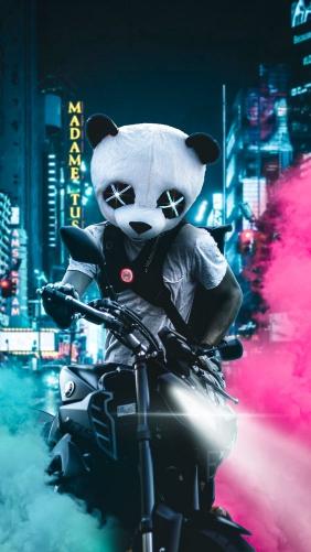 Panda Rider in City - Related Dope Wallpapers wallpaper