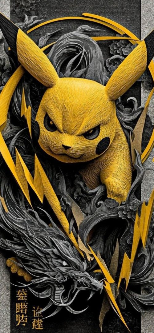 Pikachu Dragon Clash - anime Wallpaper