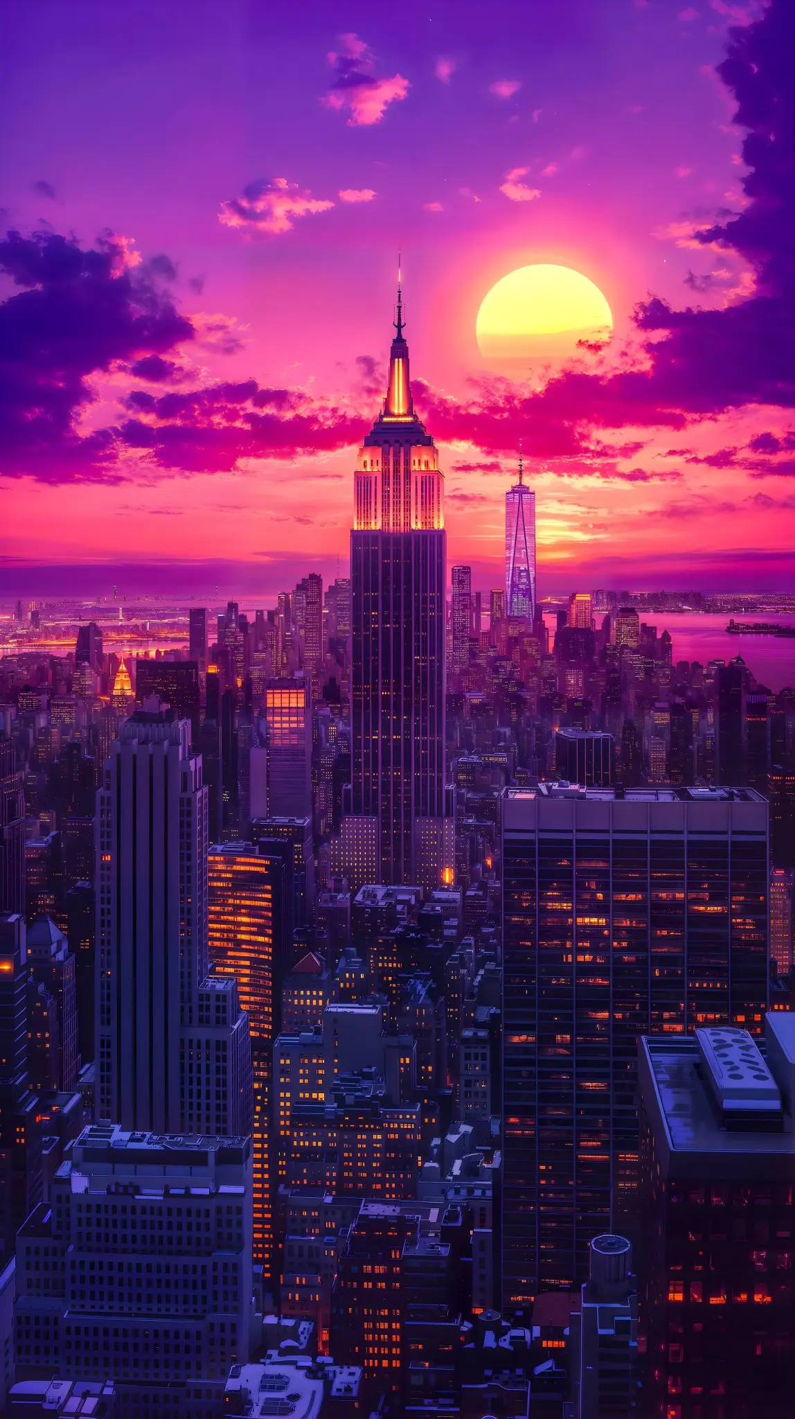 Purple New York Sunset - Related Dope Wallpapers wallpaper