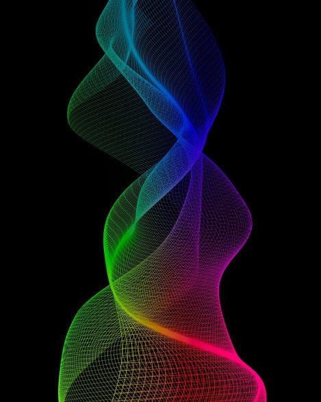 Rainbow Wireframe Wave - Related 4K Wallpapers wallpaper