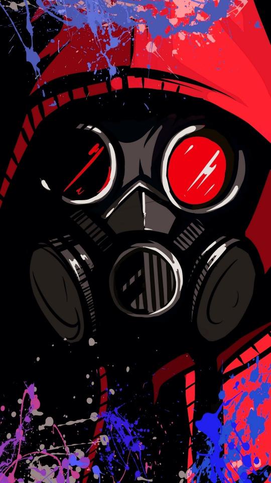 Red Hooded Gas Mask - Related Ghetto Wallpapers wallpaper