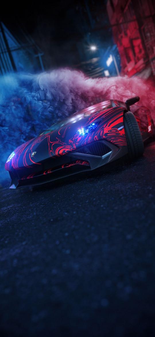 Red Lamborghini Night Drive - Related Ghetto Wallpapers wallpaper