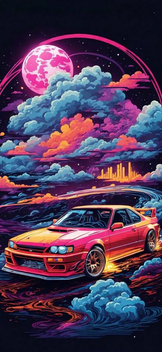 Retro Car Dreamscape - Related Dark Wallpapers wallpaper