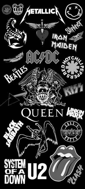 Rock Band Logos Collage - music Wallpaper