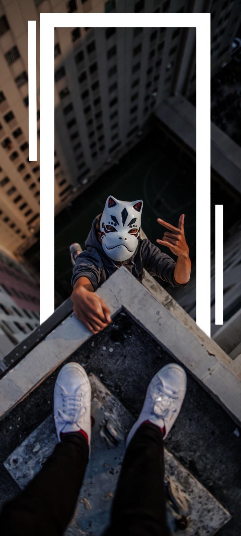 Rooftop Masked Figure - Related Dope Wallpapers wallpaper