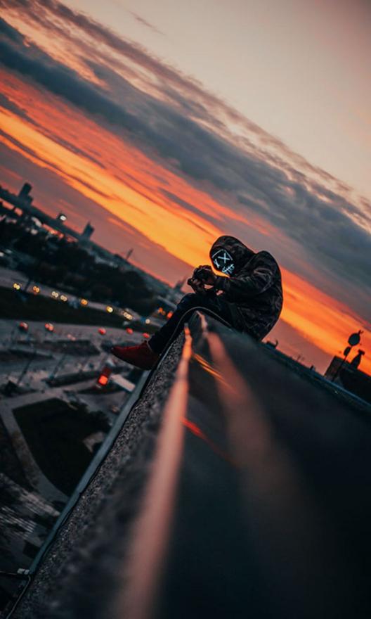 Rooftop Masked Photographer - Related Dark Wallpapers wallpaper