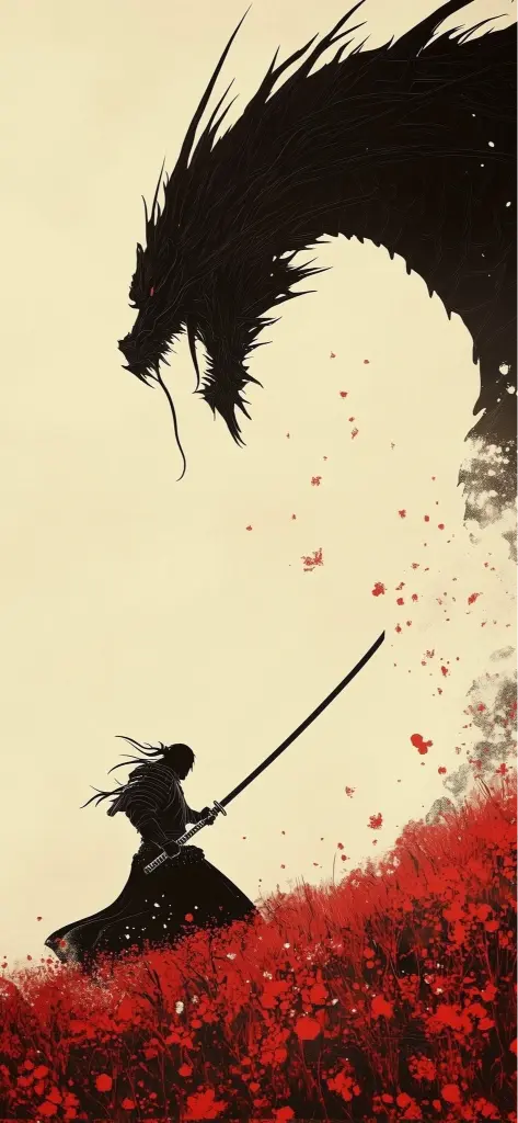 Samurai Dragon Confrontation - Related Dope Wallpapers wallpaper