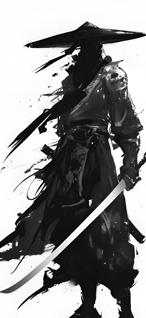 Samurai Warrior Ink Art