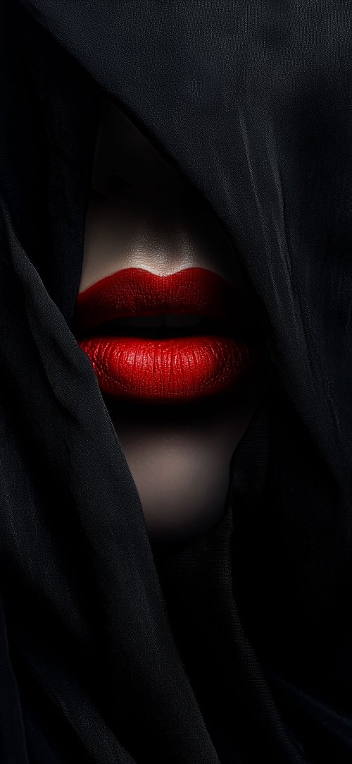 Scarlet Lips in Shadow