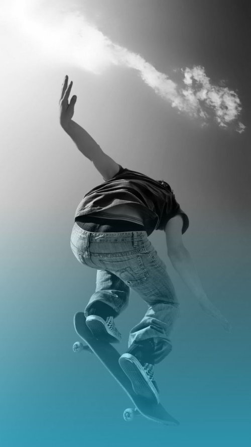 Skateboarder in Mid-Air - dope Wallpaper