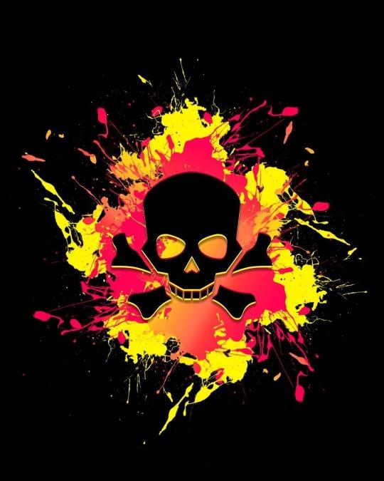 Skull Paint Splatter Art