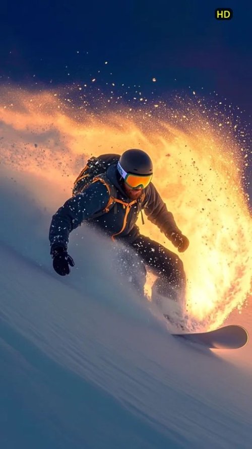 Snowboarder in Golden Spray - dope Wallpaper