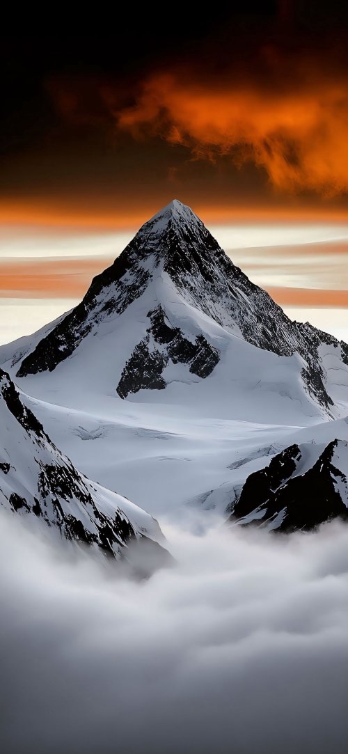 Snowy Mountain Sunset - Related Ghetto Wallpapers wallpaper