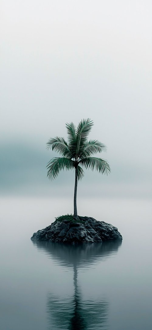 Solitary Palm Island - nature Wallpaper