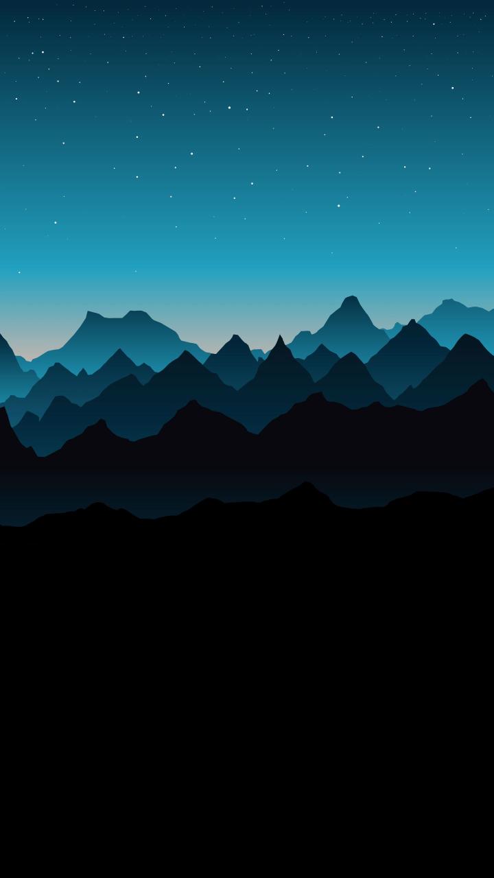 Starry Mountain Silhouette - Related Dark Wallpapers wallpaper