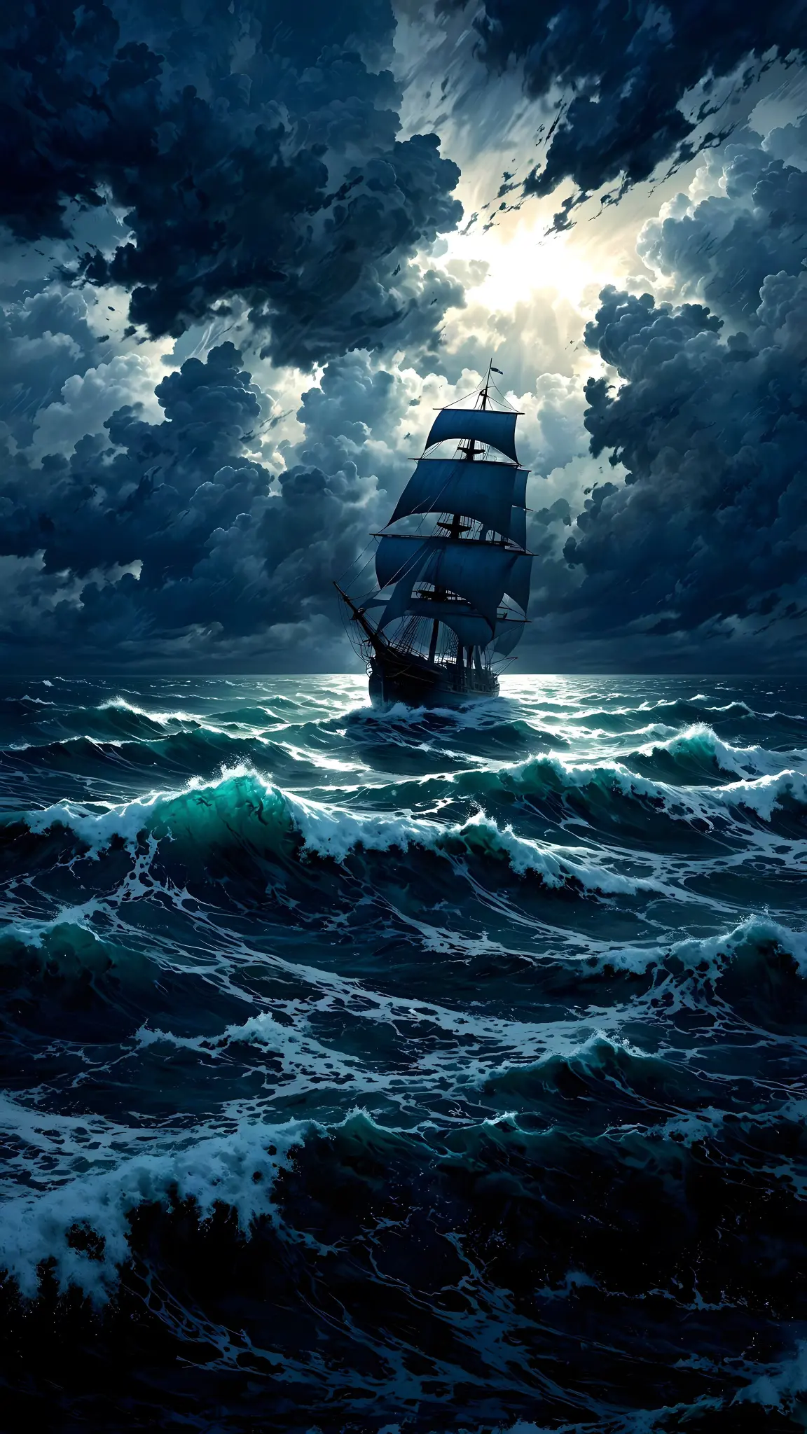 Stormy Seas Sailing Ship