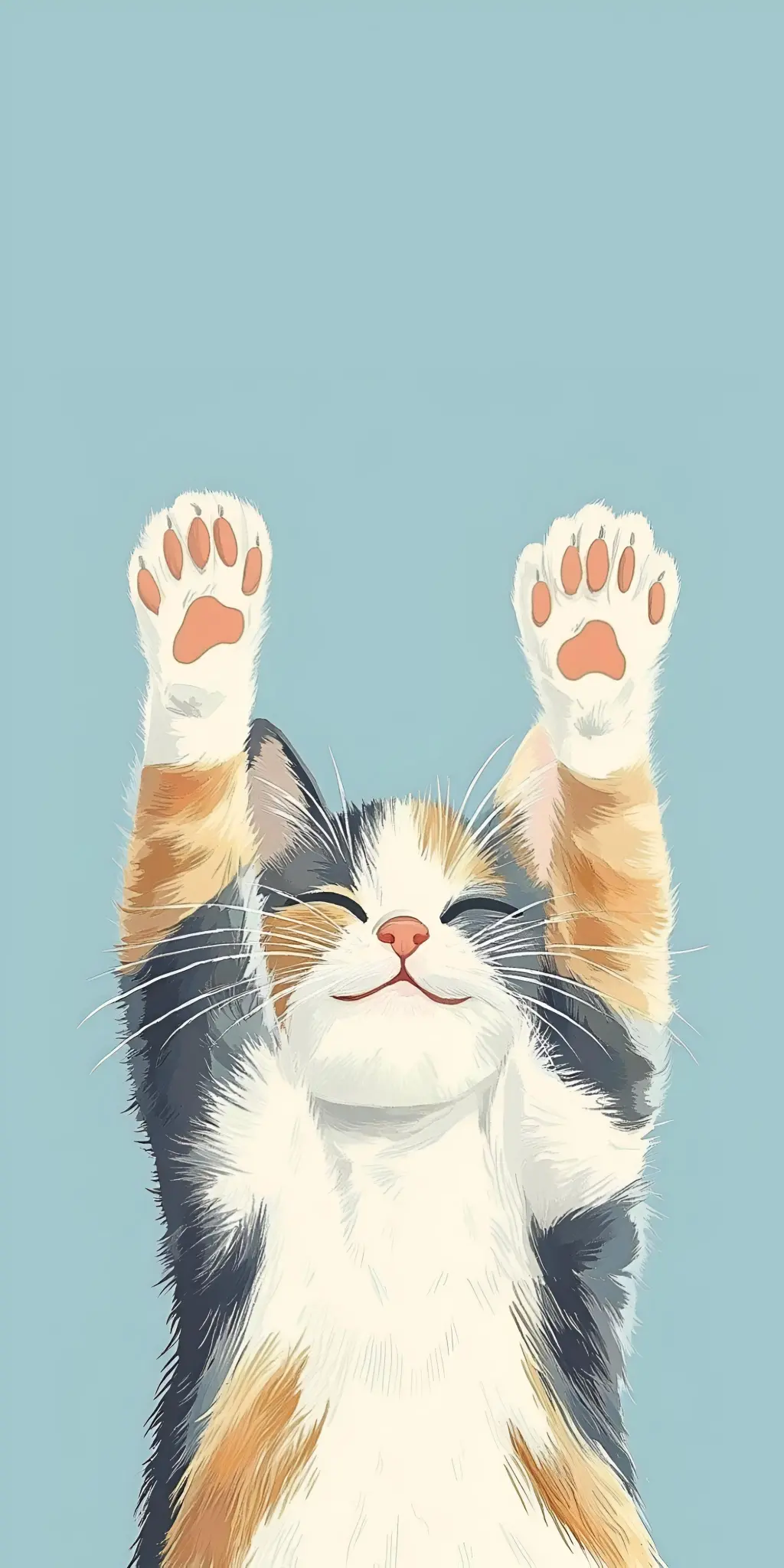 Stretching Calico Cat - Cat Wallpaper