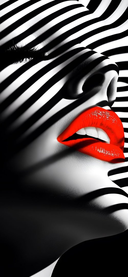 Striped Red Lips