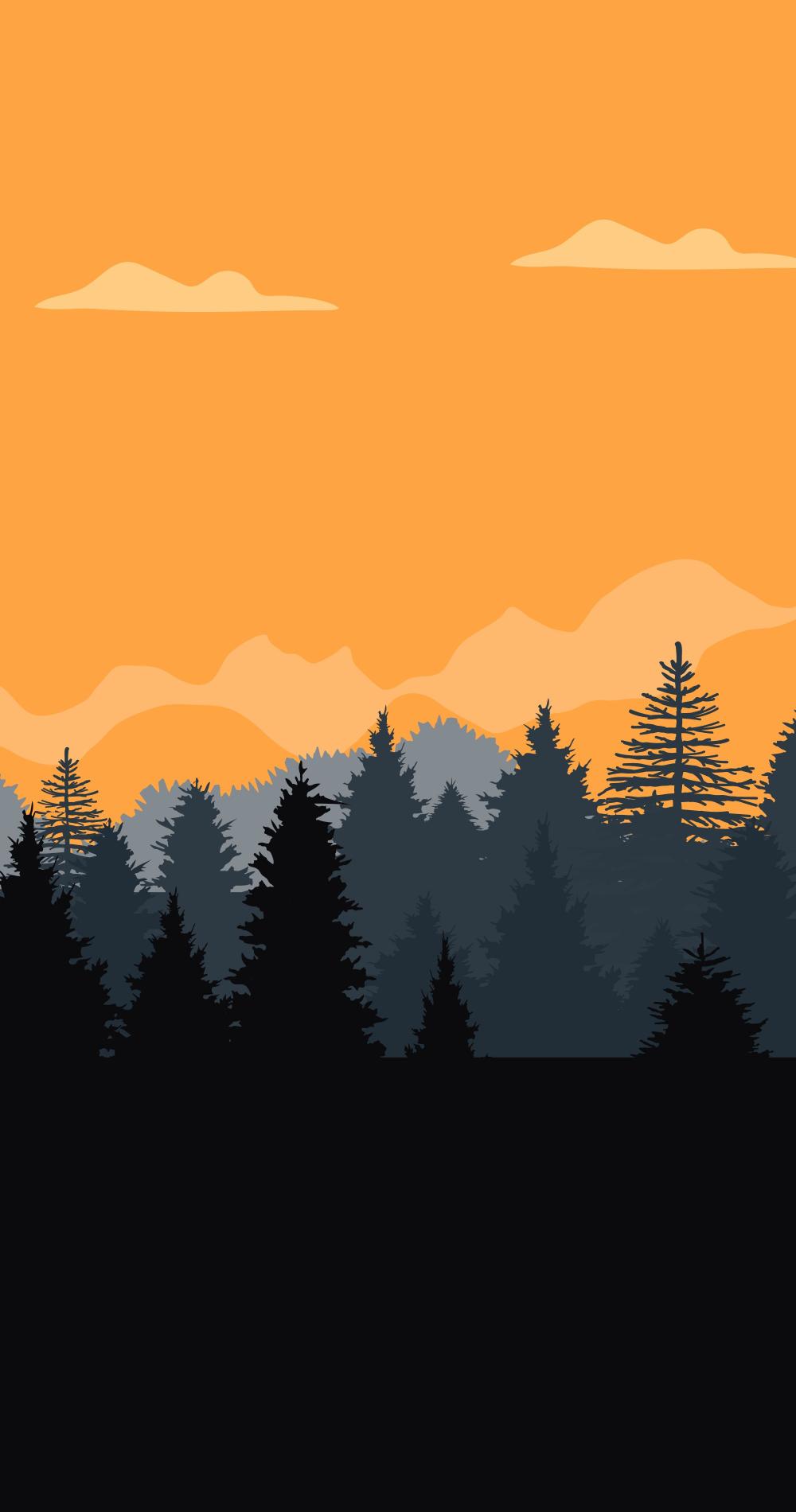 Sunset Forest Silhouette
