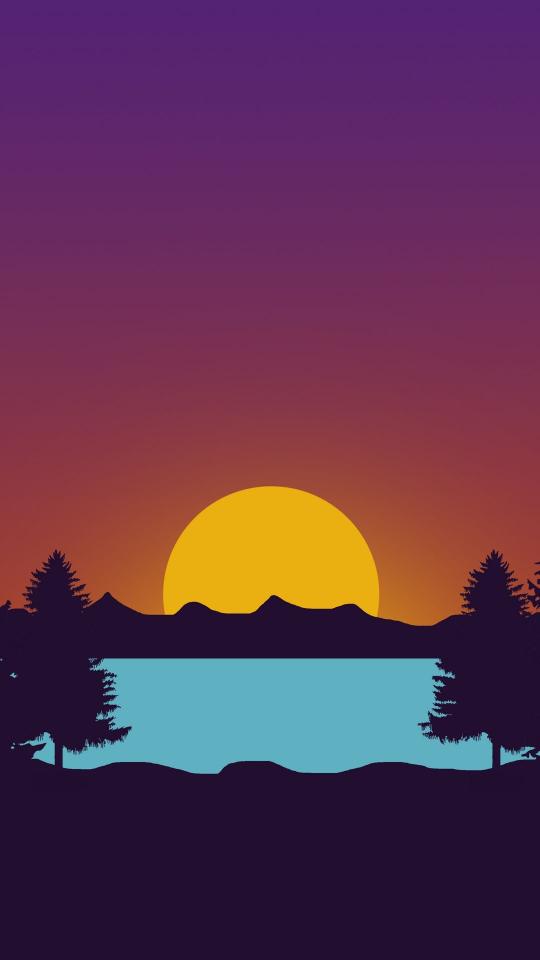 Sunset Lake Silhouette - Related 4K Wallpapers wallpaper