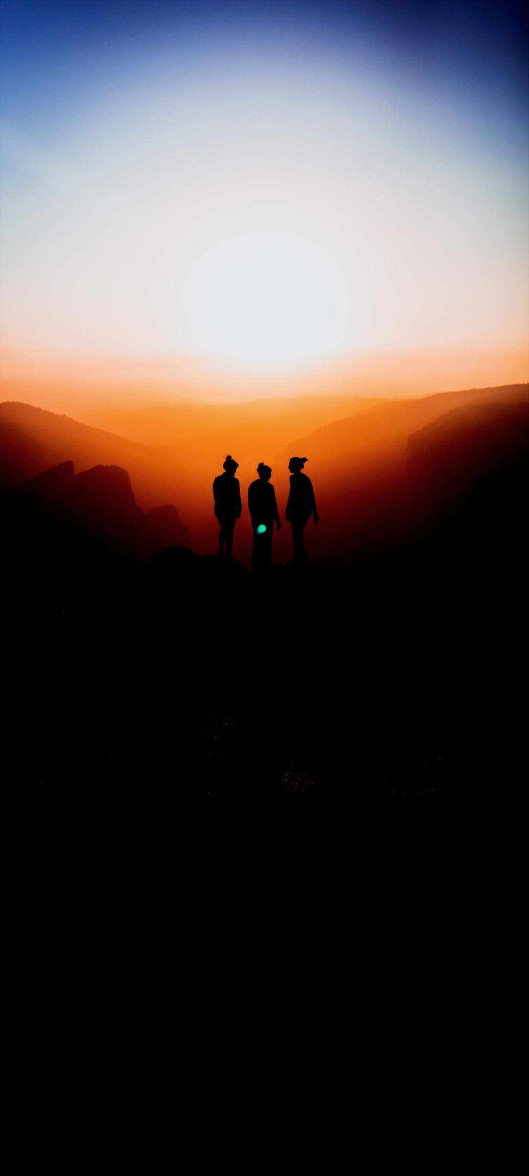 Sunset Silhouette Friends