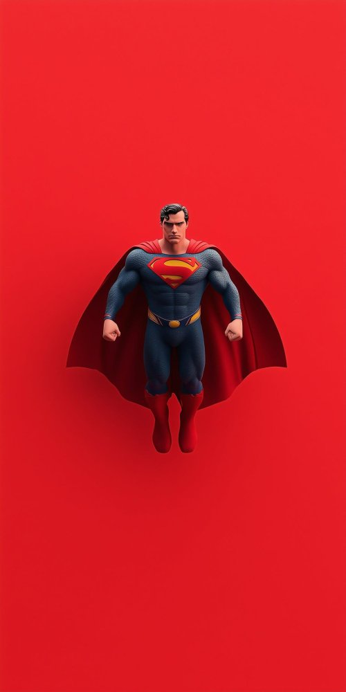 Superman_Flying_Red_Background