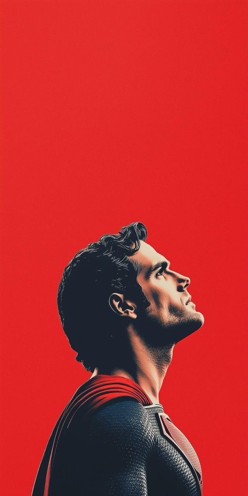 Superman Looking Up Red