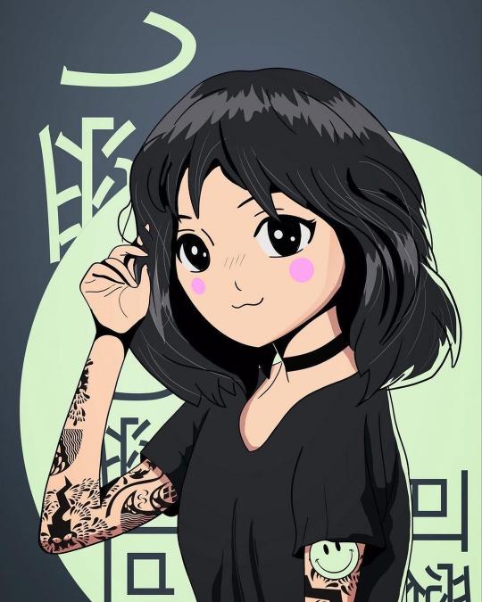 Tattooed Anime Girl - Related Dope Wallpapers wallpaper