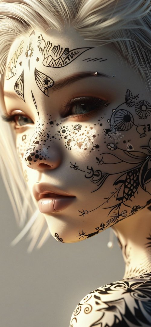 Tattooed Beauty Portrait - Related Dark Wallpapers wallpaper