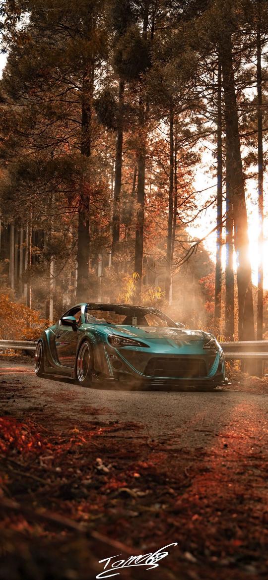 Teal Car Forest Drive - Related Ghetto Wallpapers wallpaper