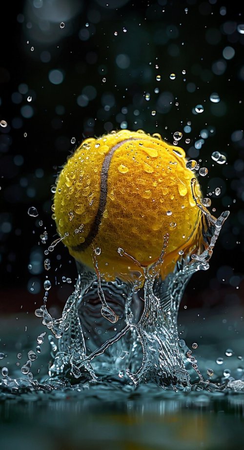 Tennis Ball Water Splash