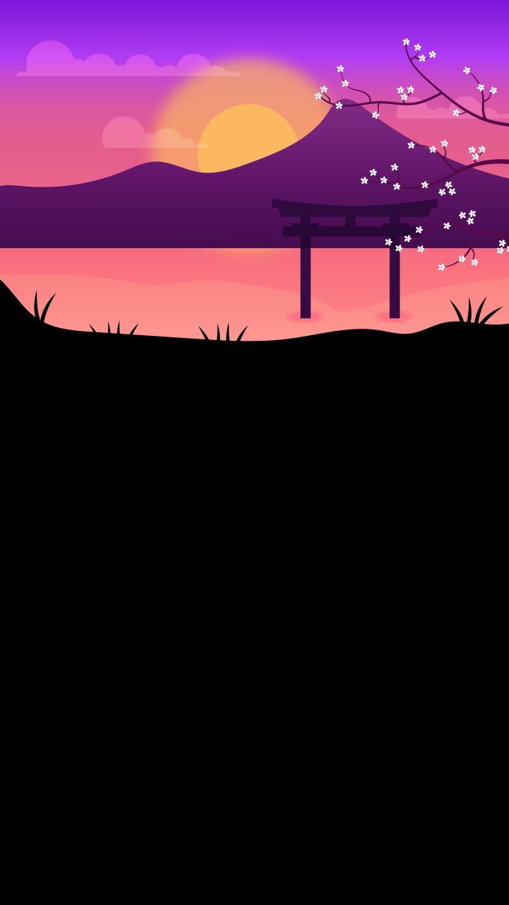 Tranquil Japanese Sunset Scene - Related Ghetto Wallpapers wallpaper