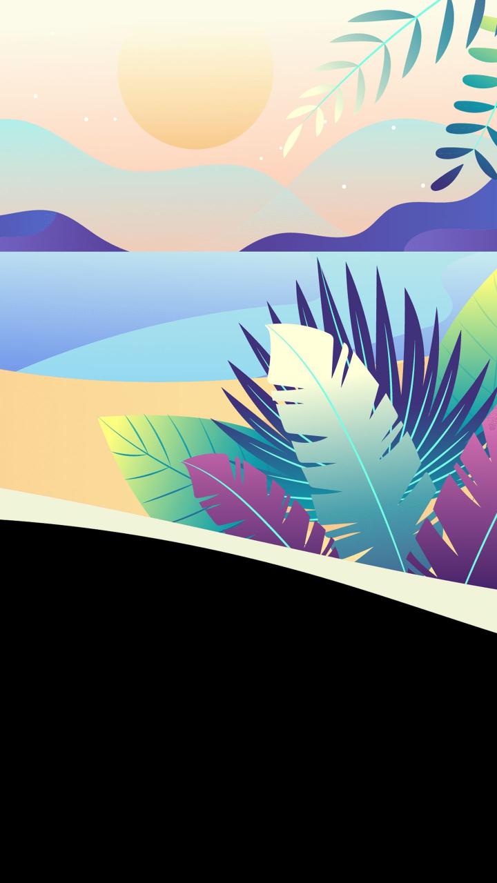 Tropical Beach Illustration - Related 4K Wallpapers wallpaper