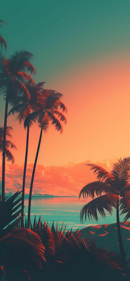 Tropical Sunset Palm Trees - Related Dope Wallpapers wallpaper