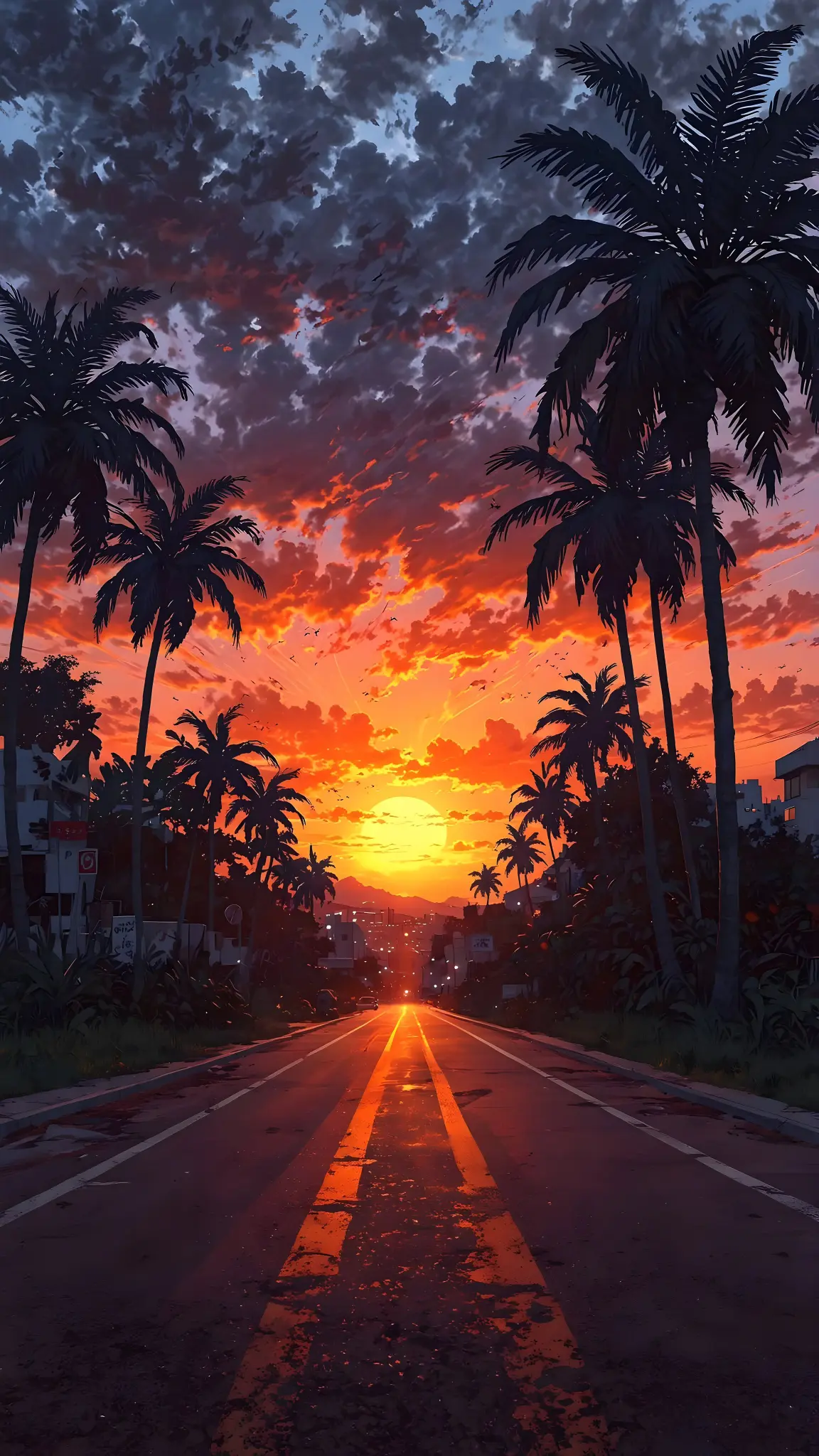 Tropical Sunset Road - Related Dope Wallpapers wallpaper