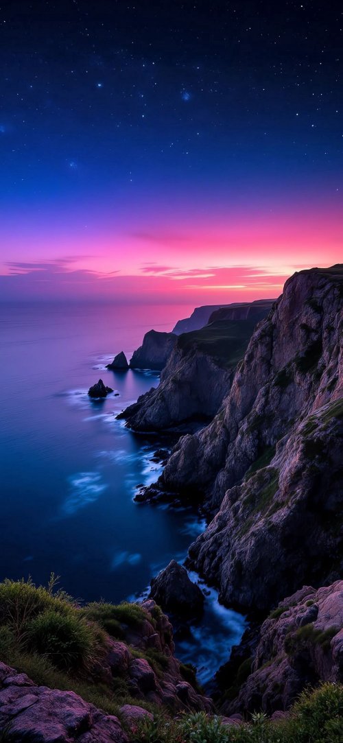 Twilight Coastal Landscape - landscape Wallpaper
