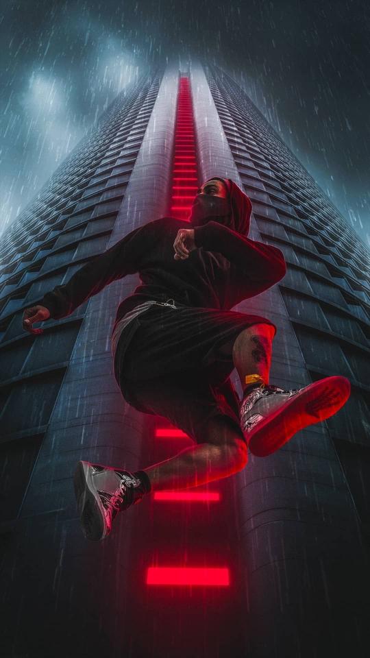 Urban Leap in Rain - Related Ghetto Wallpapers wallpaper