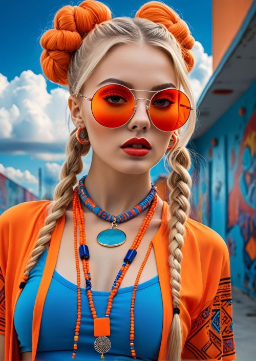 Vibrant Retro Fashion Portrait