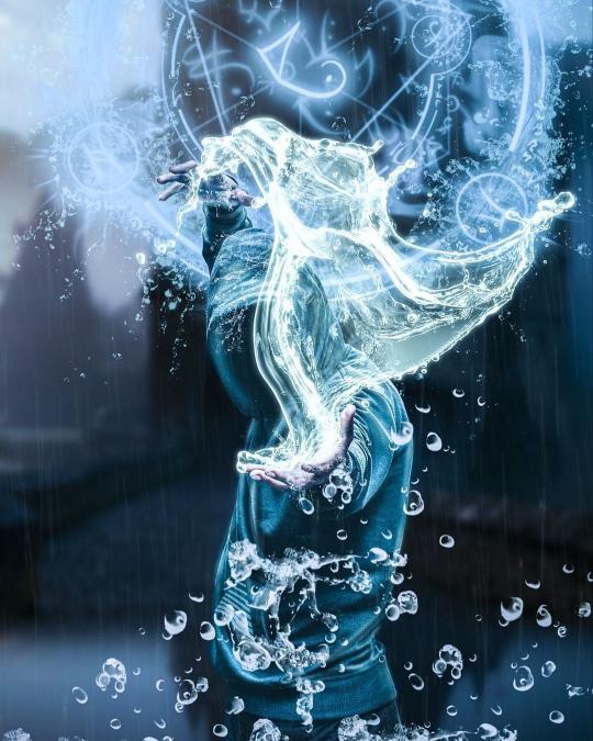 Water Magic Spellcaster - Fantasy Wallpaper