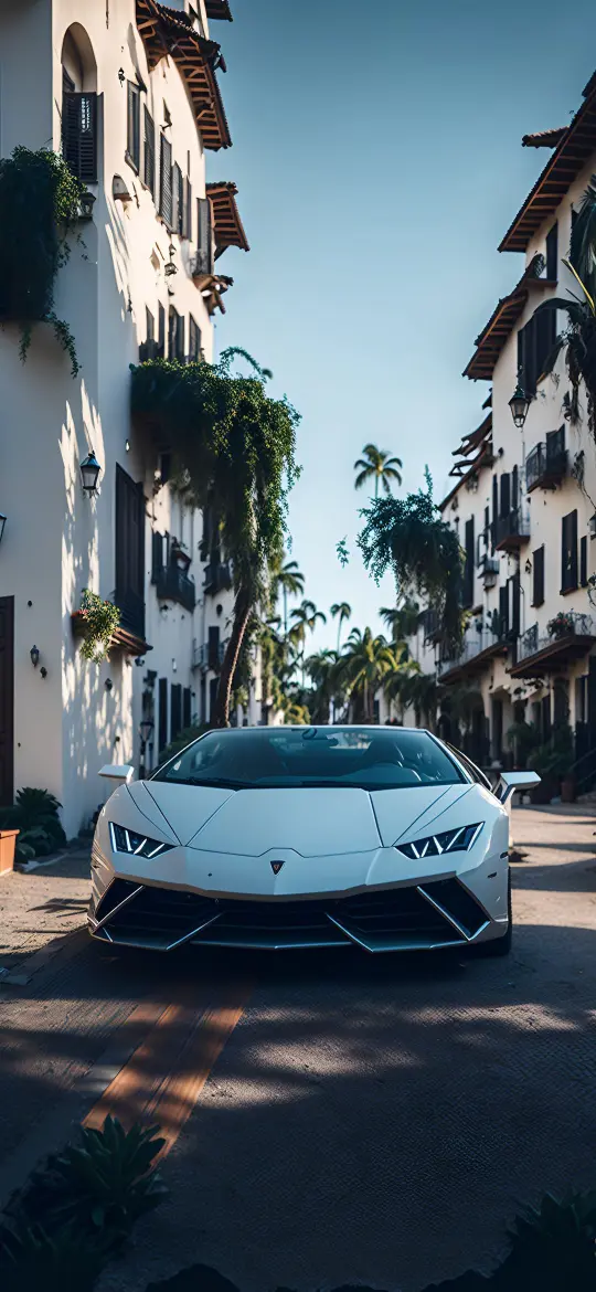 White Lamborghini Street View - Related Dope Wallpapers wallpaper