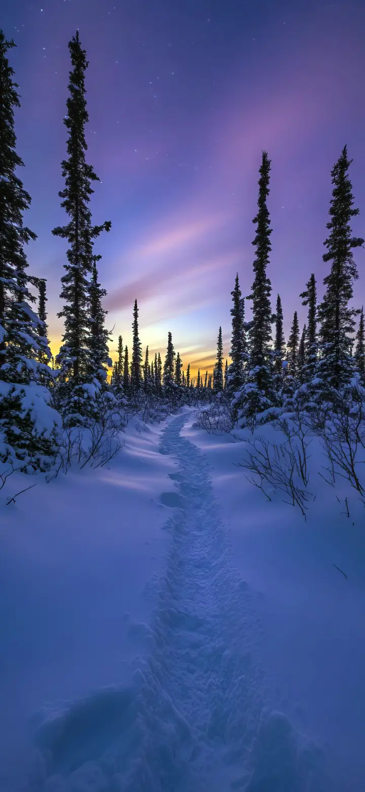 Winter Forest Path Twilight