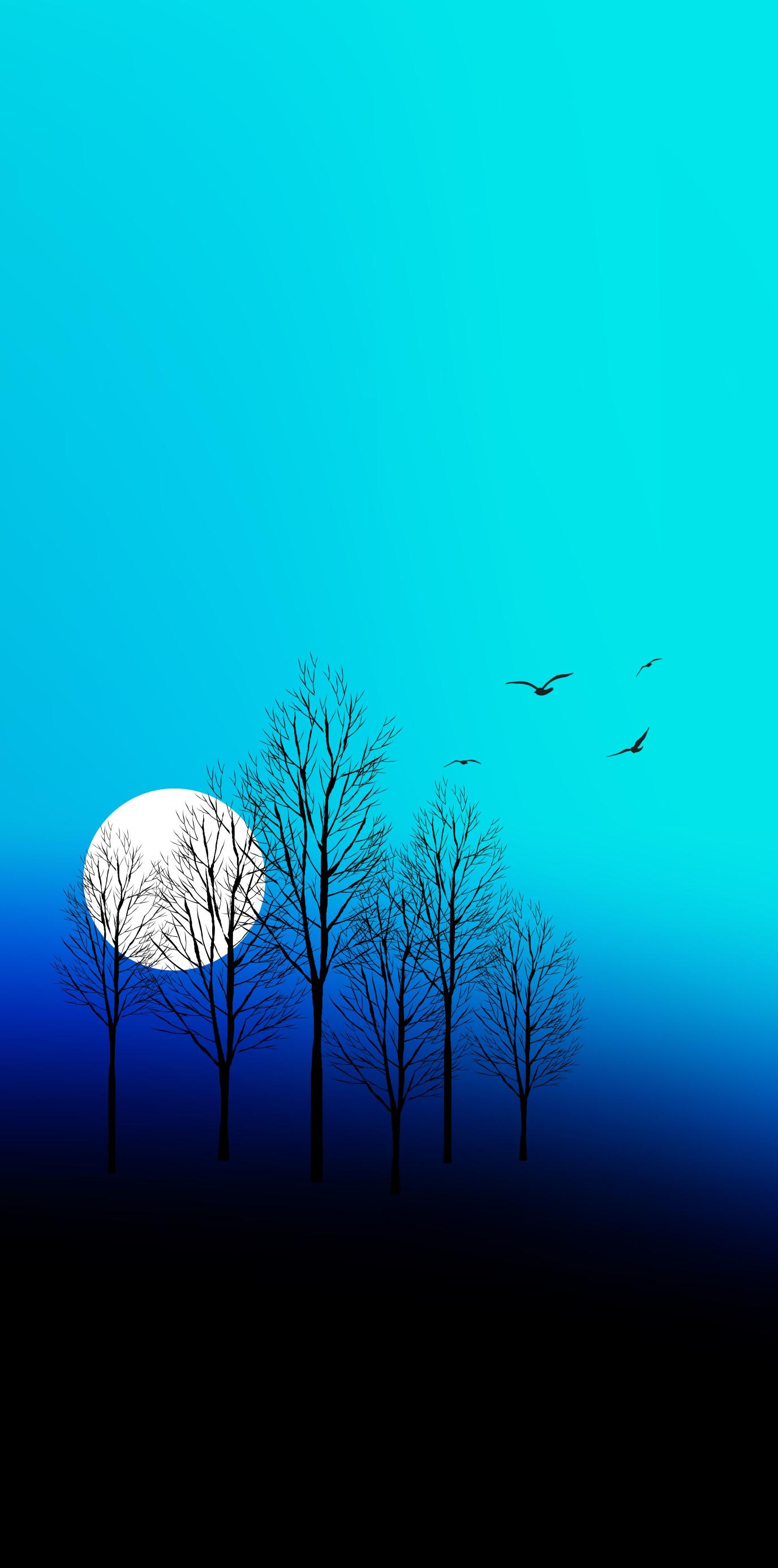 Winter Moon Silhouette
