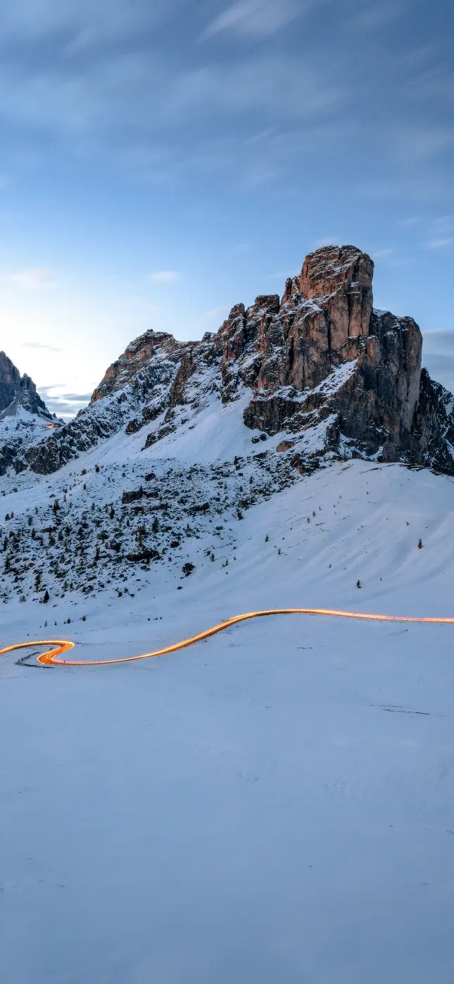 Winter Mountain Light Trail - Related Dope Wallpapers wallpaper
