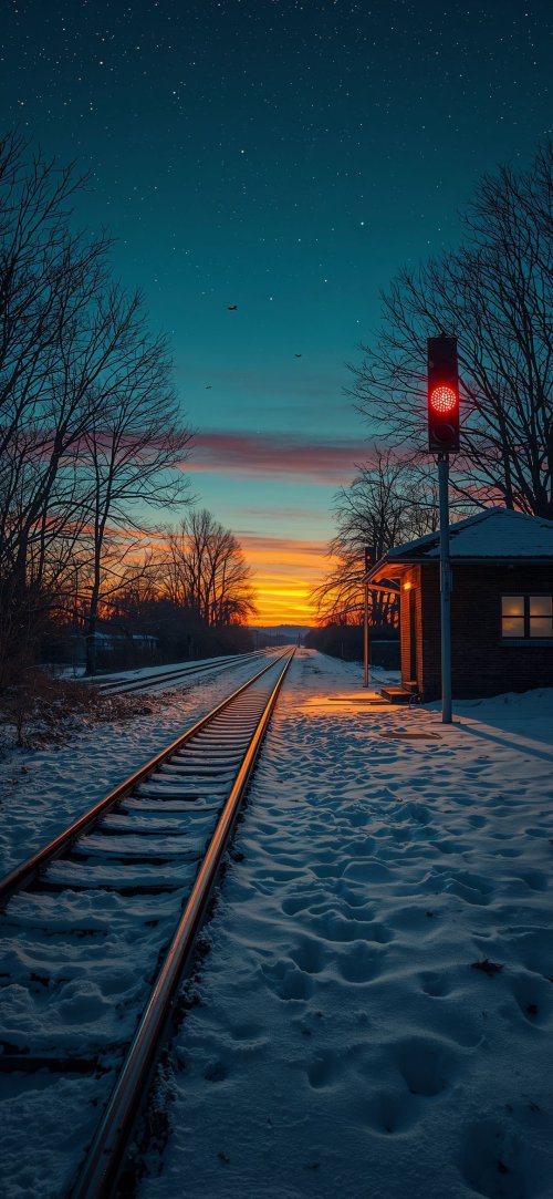 Winter Train Tracks Sunset - Related Ghetto Wallpapers wallpaper