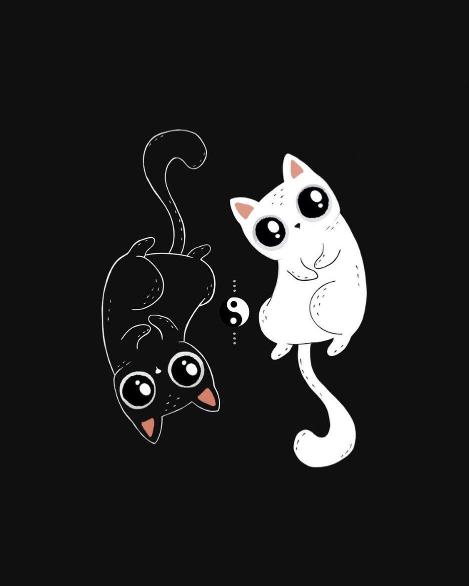 Yin Yang Kitty Cats