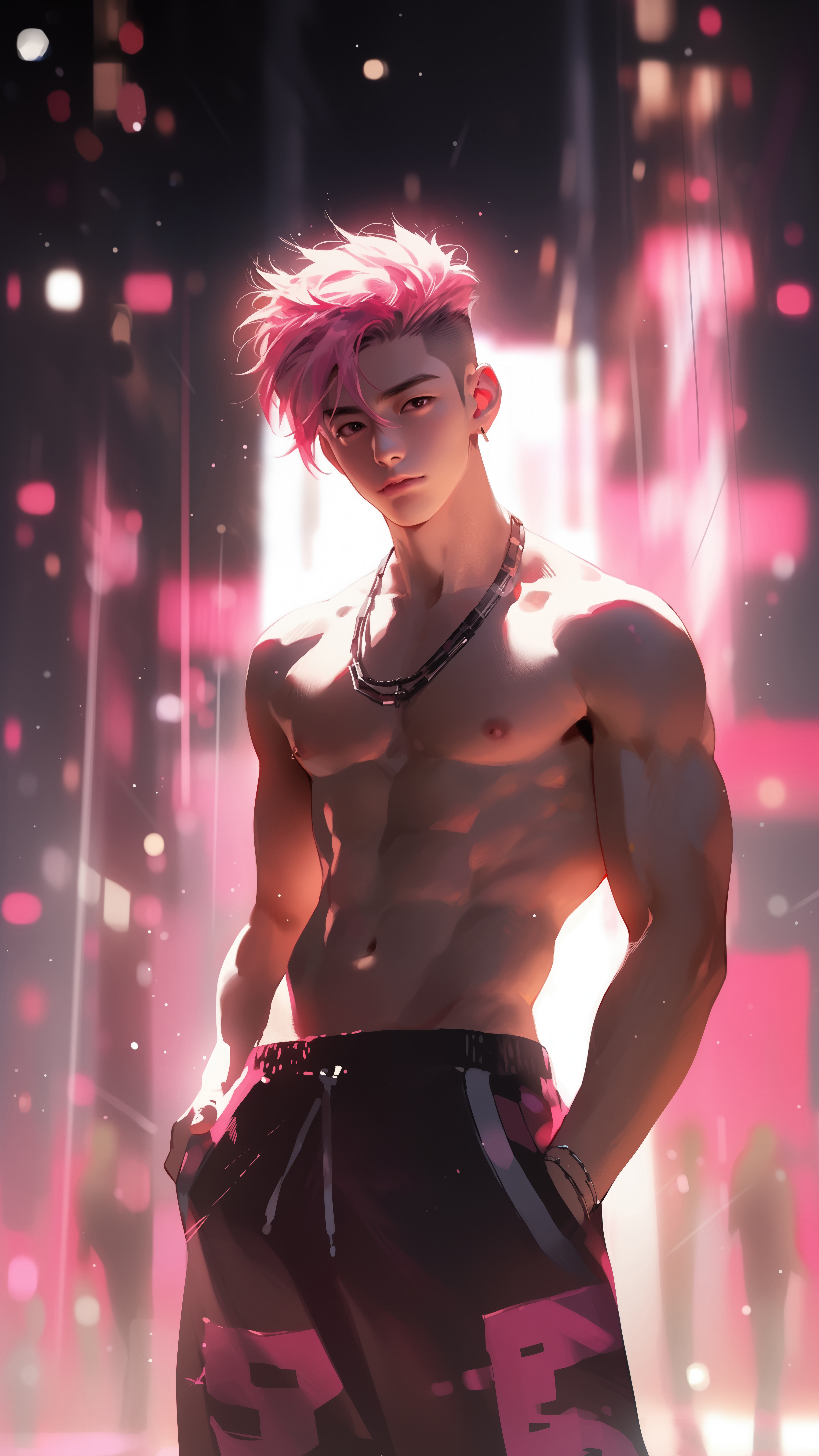 Pink Neon Anime Boy - anime boy wallpaper for Ghetto Wallpapers