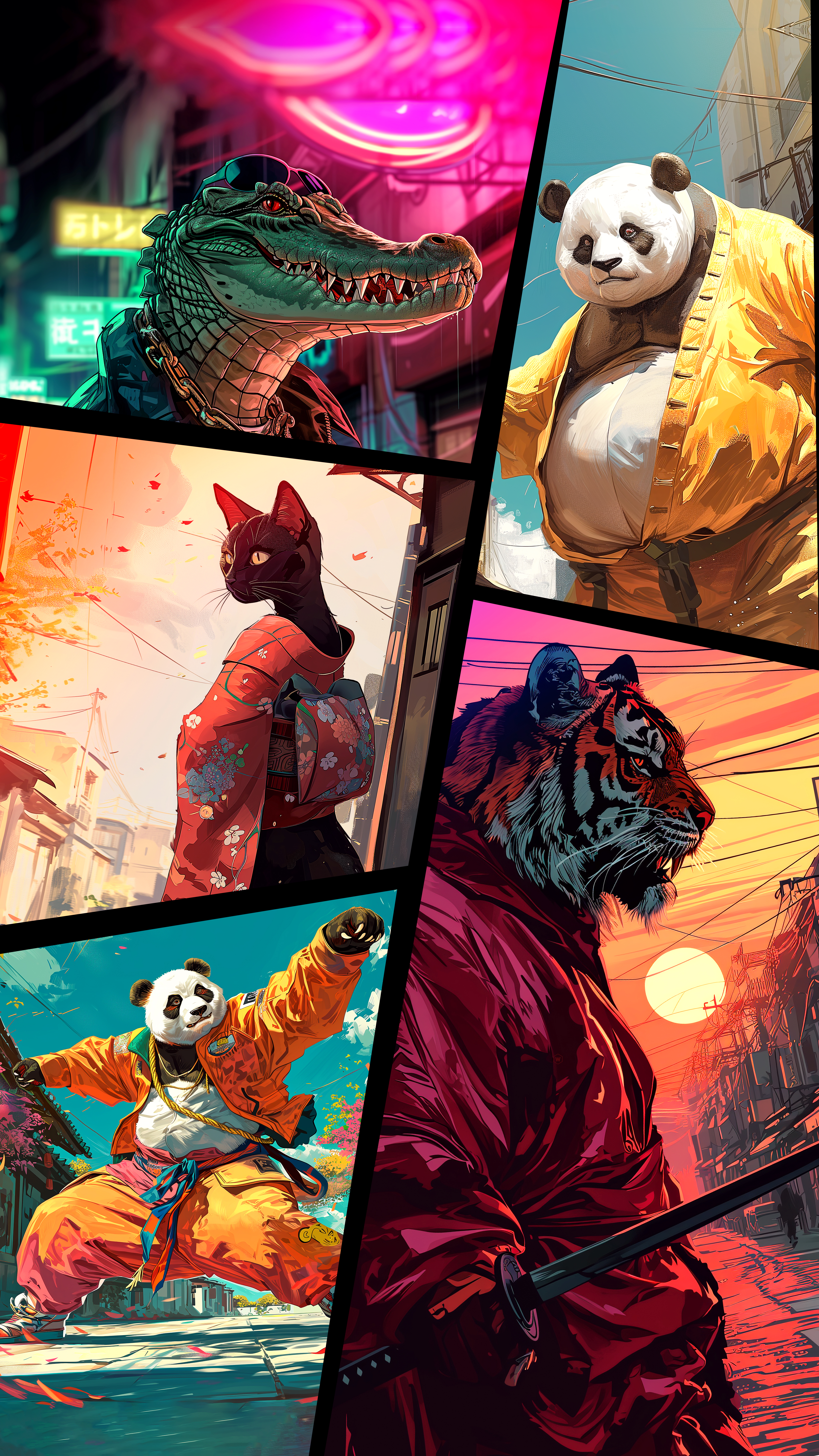 Urban Animal Warrior Collage - gaming wallpaper for Ghetto Wallpapers