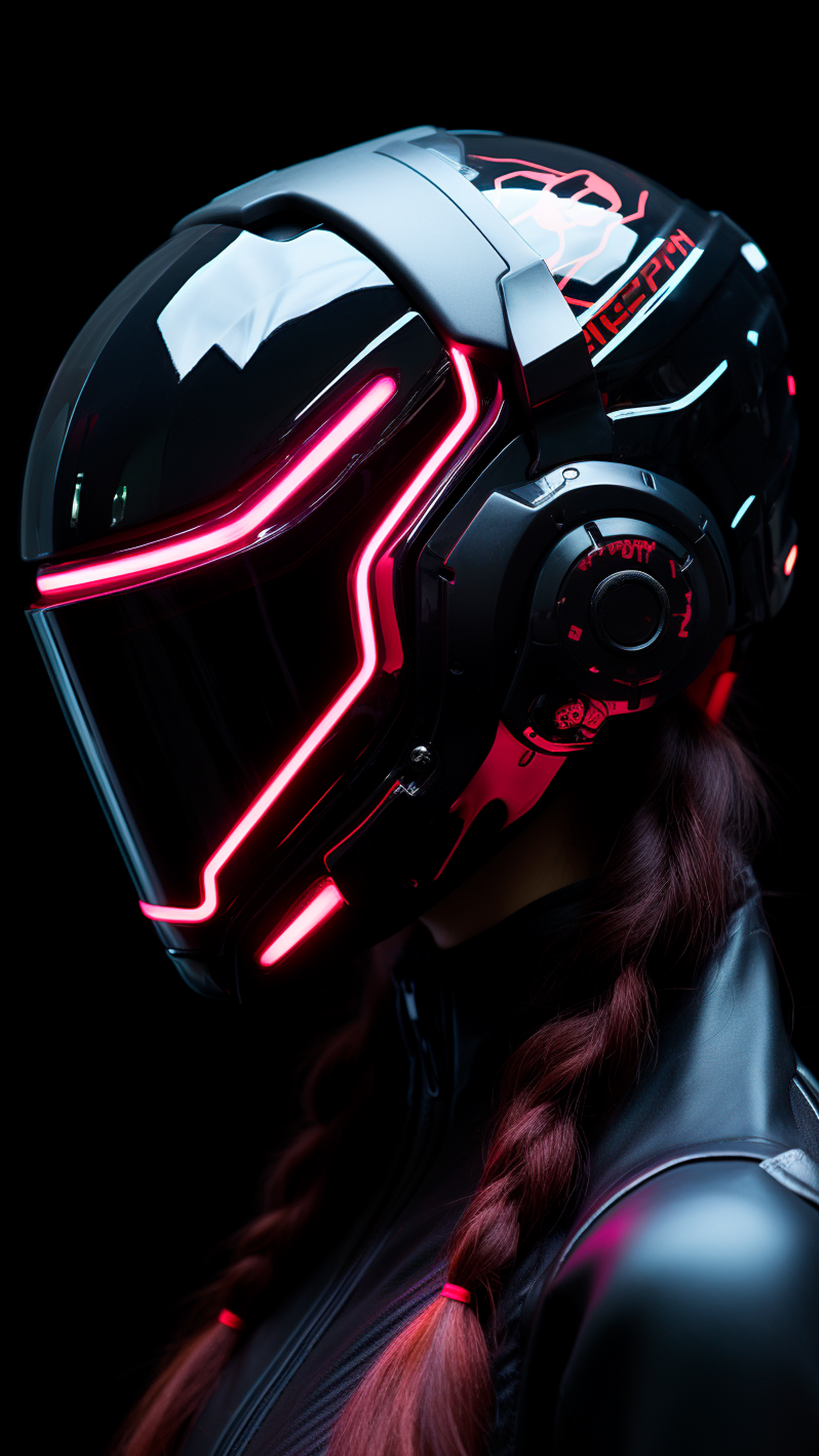 Neon Cyberpunk Tech Helmet - gaming wallpaper for Ghetto Wallpapers